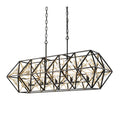 Varaluz 353N05MBFG Matte Black, French Gold Marcia 5-lt Linear Pendant - Matte Black/french Gold Image 1