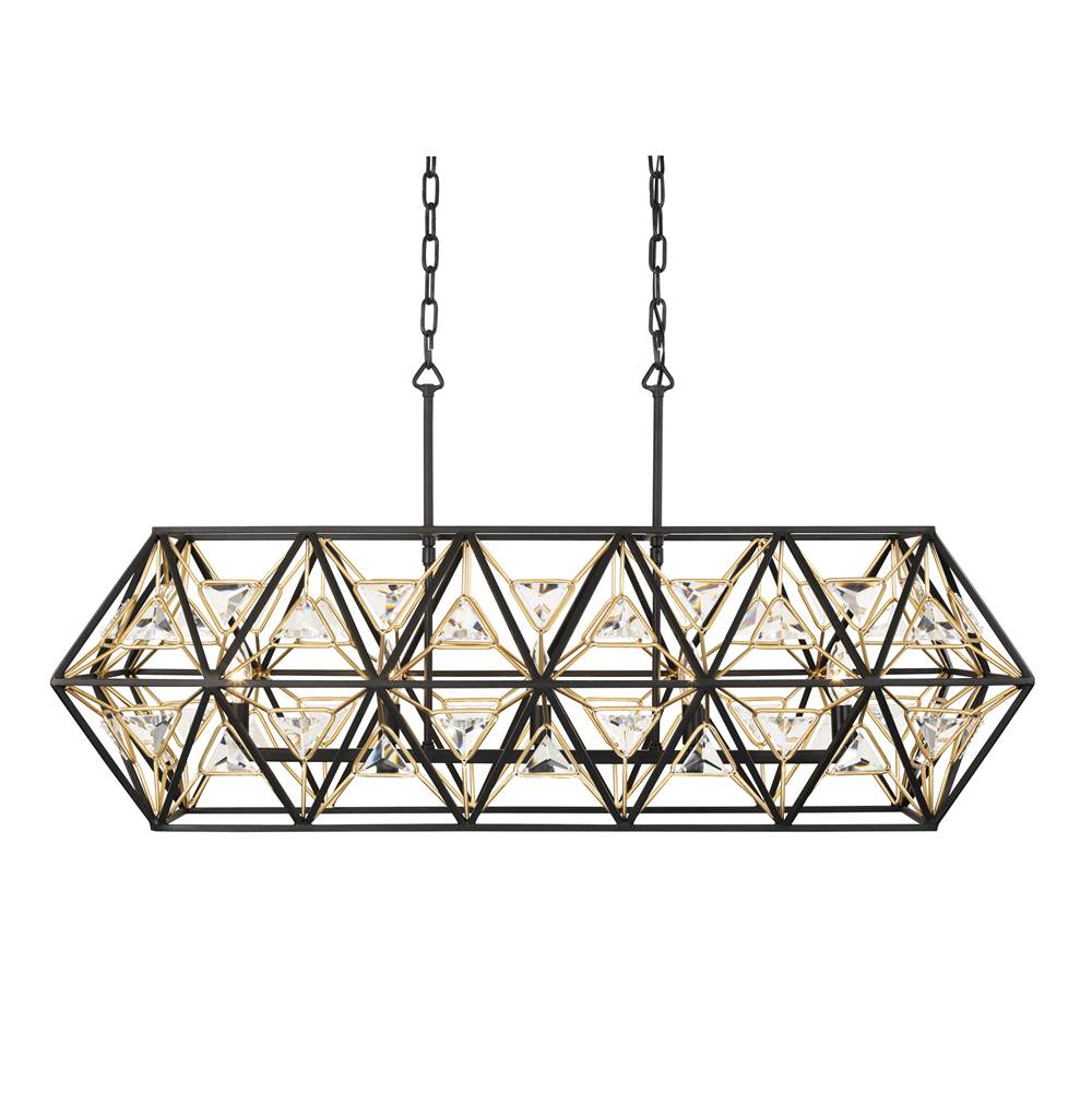 Varaluz Marcia 5-lt Linear Pendant - Matte Black/french Gold