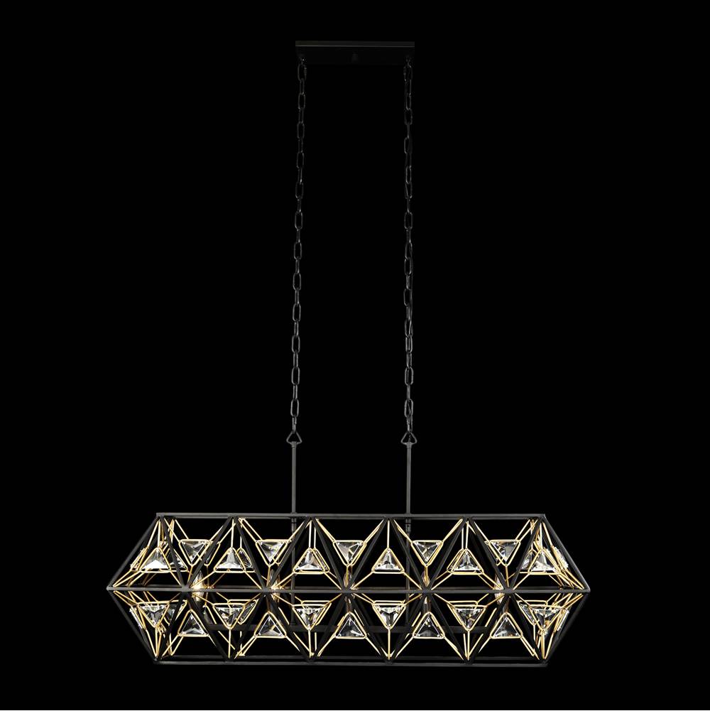 Varaluz 353N05MBFG Matte Black, French Gold Marcia 5-lt Linear Pendant - Matte Black/french Gold Image 5