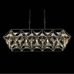 Varaluz 353N05MBFG Matte Black, French Gold Marcia 5-lt Linear Pendant - Matte Black/french Gold Image 4
