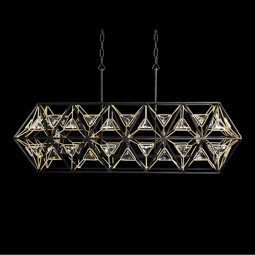 Varaluz 353N05MBFG Matte Black, French Gold Marcia 5-lt Linear Pendant - Matte Black/french Gold Image 3