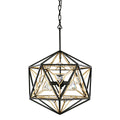 Varaluz 353P03MBFG Matte Black, French Gold Marcia 3-lt Orb Pendant - Matte Black/french Gold Image 1