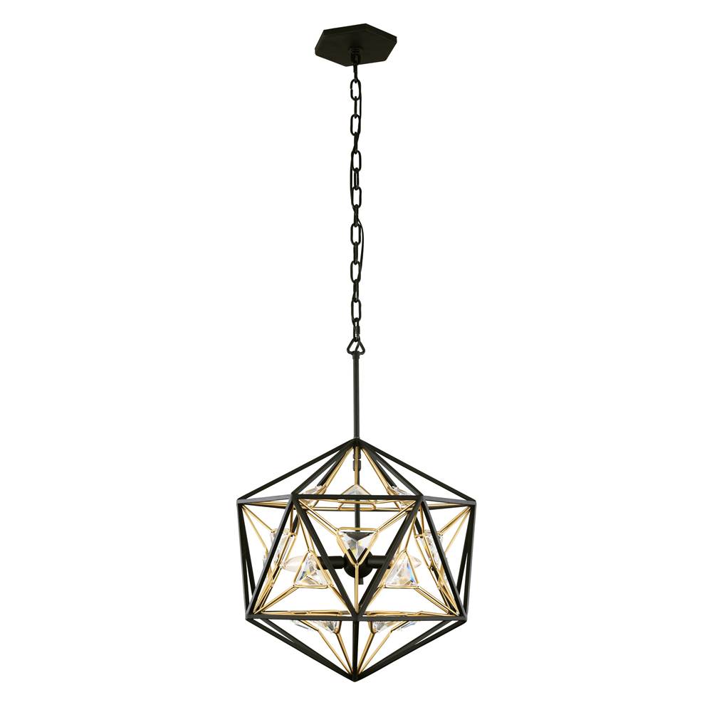 Varaluz Marcia 3-lt Orb Pendant - Matte Black/french Gold