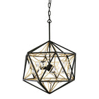 Varaluz 353P03MBFG Matte Black, French Gold Marcia 3-lt Orb Pendant - Matte Black/french Gold Image 7