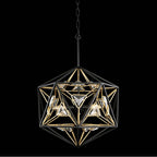 Varaluz 353P03MBFG Matte Black, French Gold Marcia 3-lt Orb Pendant - Matte Black/french Gold Image 6