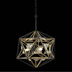 Varaluz 353P03MBFG Matte Black, French Gold Marcia 3-lt Orb Pendant - Matte Black/french Gold Image 5