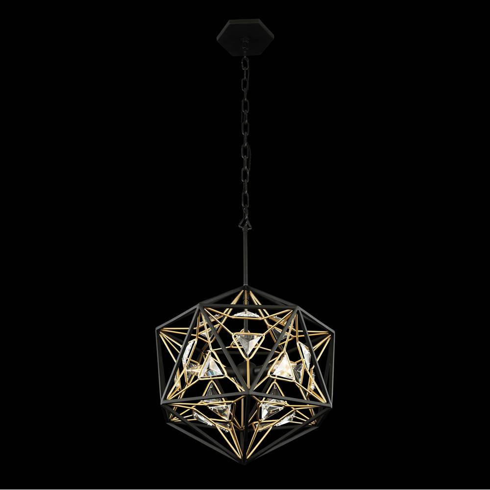 Varaluz 353P03MBFG Matte Black, French Gold Marcia 3-lt Orb Pendant - Matte Black/french Gold Image 4