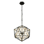 Varaluz 353P03MBFG Matte Black, French Gold Marcia 3-lt Orb Pendant - Matte Black/french Gold Image 3