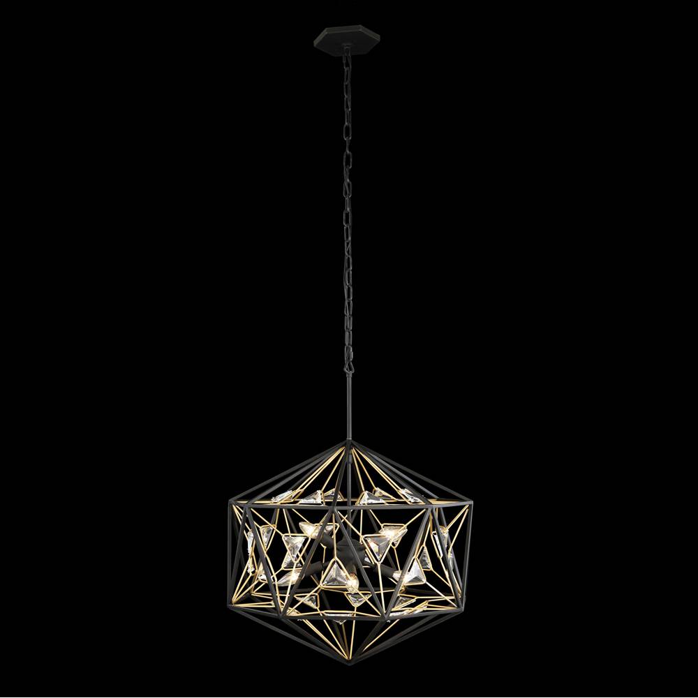 Varaluz 353P08MBFG Matte Black, French Gold Marcia 8-lt Orb Pendant - Matte Black/french Gold Image 2