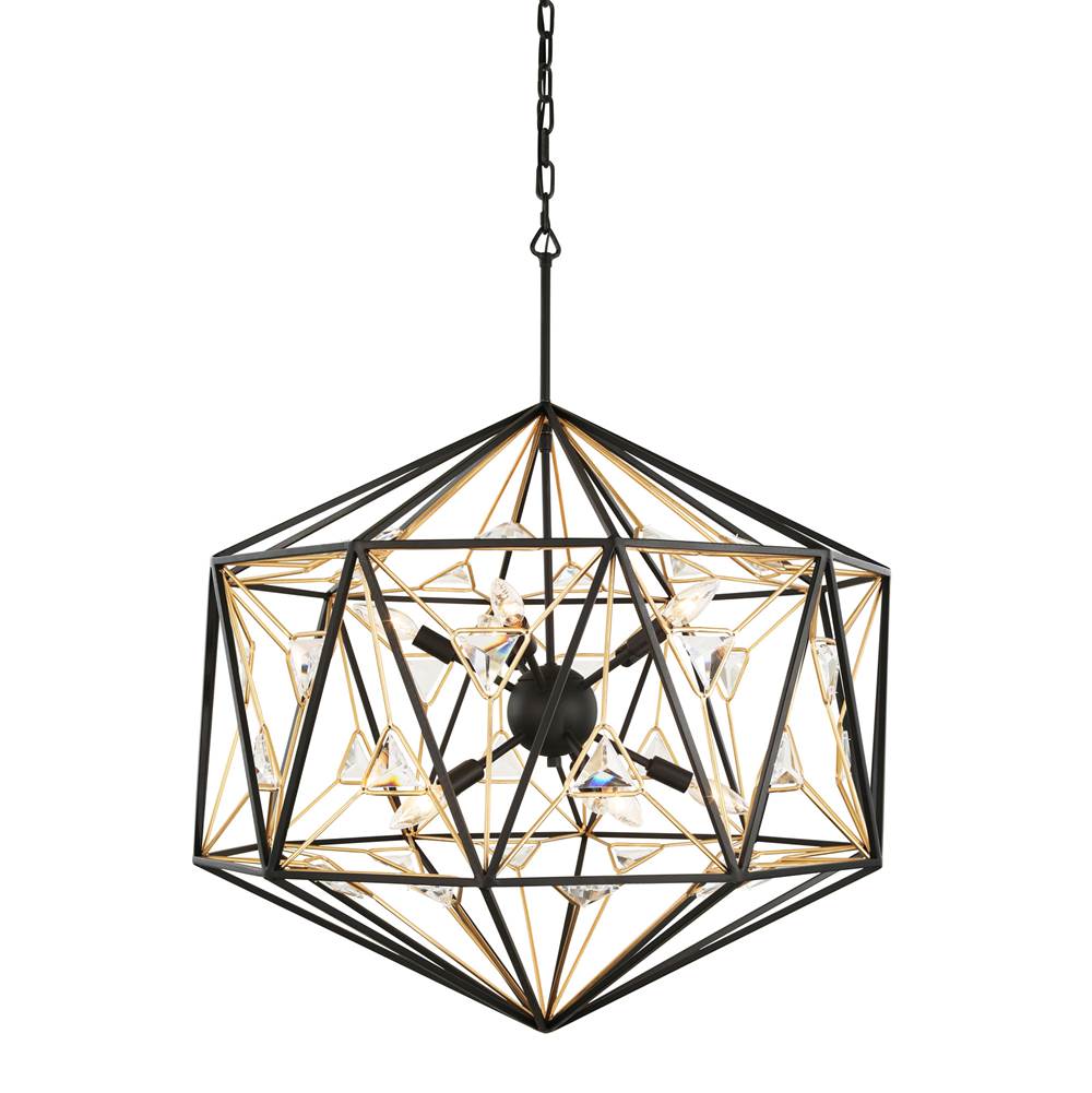 Varaluz Marcia 10-lt Pendnat - Matte Black/french Gold