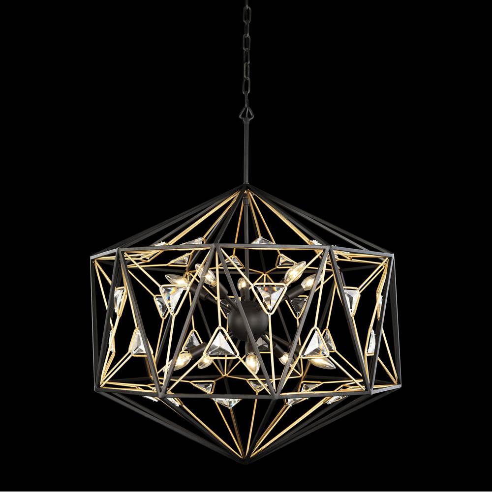 Varaluz 353P10MBFG Matte Black, French Gold Marcia 10-lt Pendnat - Matte Black/french Gold Image 3