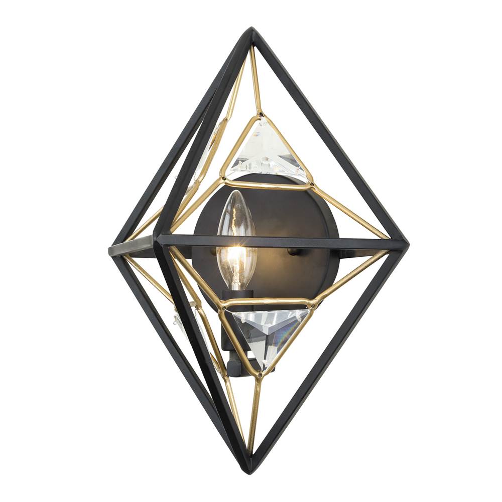 Varaluz 353W01MBFG Matte Black, French Gold Marcia 1-lt Wall Sconce - Matte Black/french Gold Image 1