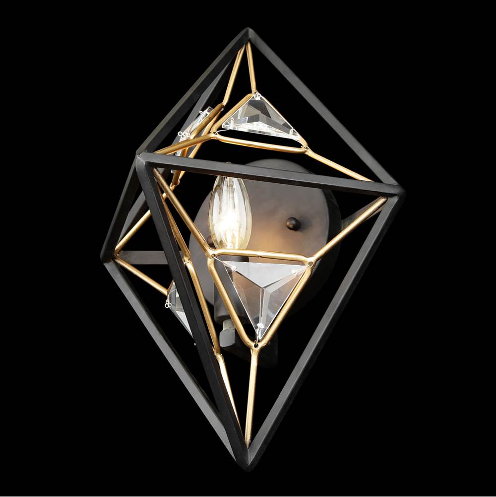 Varaluz 353W01MBFG Matte Black, French Gold Marcia 1-lt Wall Sconce - Matte Black/french Gold Image 2