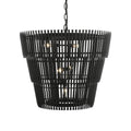 Varaluz 355P06CB Carbon Black Apollo 6-lt 3-tier Pendant - Carbon Black Image 1