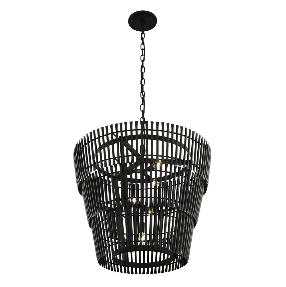 Varaluz Apollo 6-lt 3-tier Pendant - Carbon Black