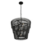 Varaluz Apollo 6-lt 3-tier Pendant - Carbon Black