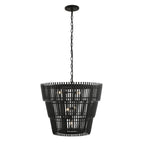 Varaluz 355P06CB Carbon Black Apollo 6-lt 3-tier Pendant - Carbon Black Image 4