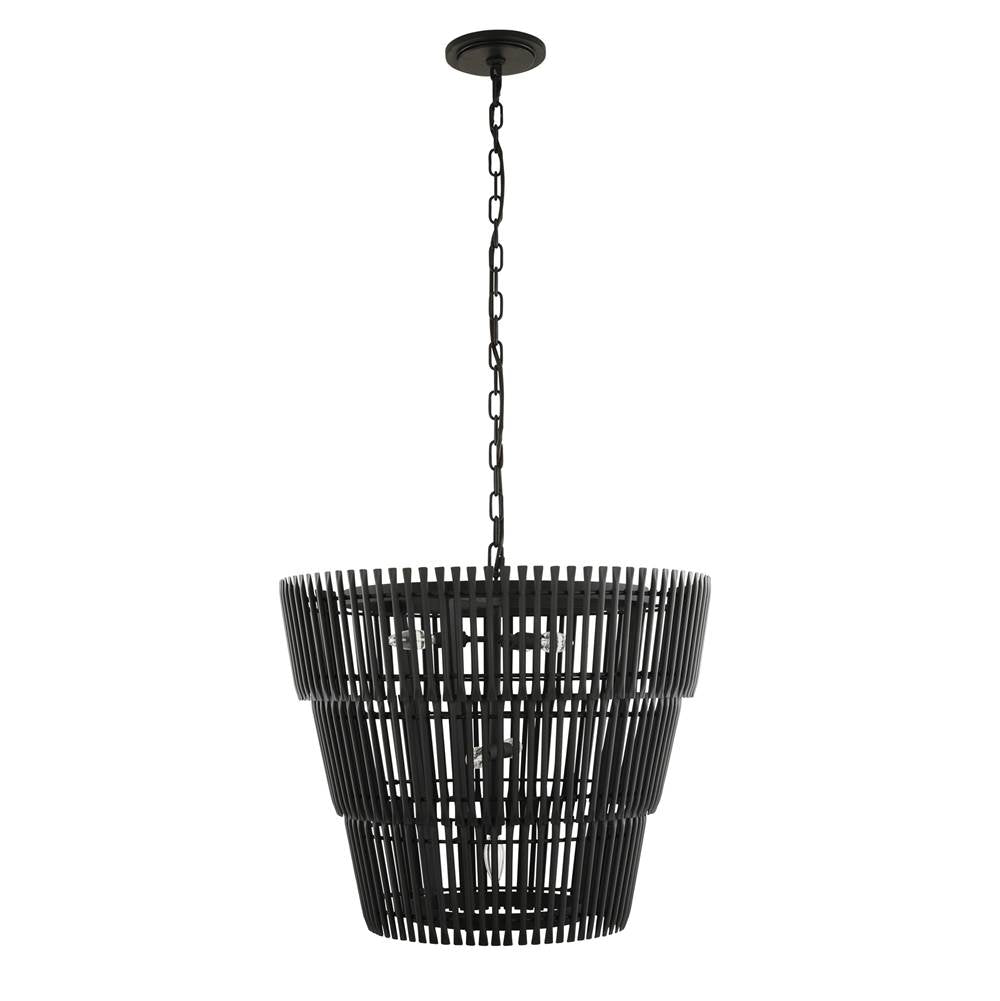 Varaluz 355P06CB Carbon Black Apollo 6-lt 3-tier Pendant - Carbon Black Image 3