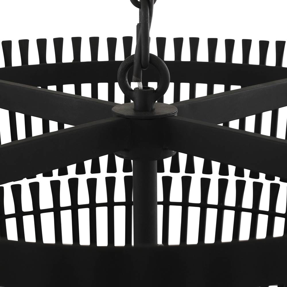 Varaluz 355P06CB Carbon Black Apollo 6-lt 3-tier Pendant - Carbon Black Image 2