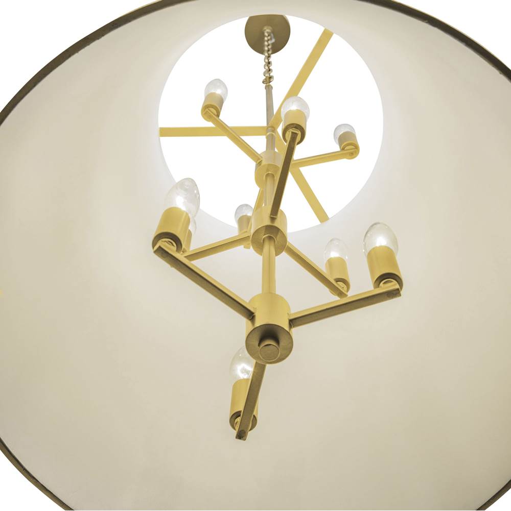 Varaluz 364F09MWFG Matte White,French Gold Coco 9-lt Foyer - Matte White/french Gold Image 4