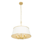 Varaluz 364P06MWFG Matte White,French Gold Coco 6-lt Pendant - Matte White/french Gold Image 6
