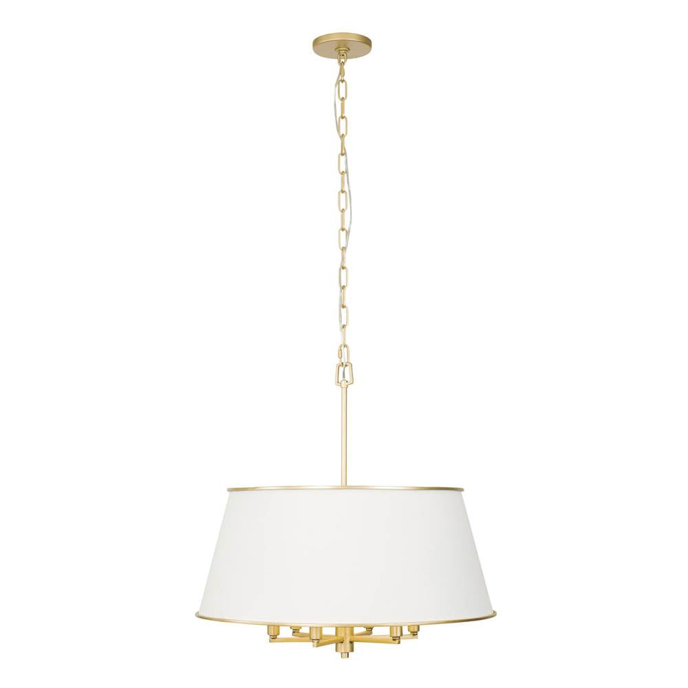 Varaluz 364P06MWFG Matte White,French Gold Coco 6-lt Pendant - Matte White/french Gold Image 5