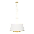 Varaluz 364P06MWFG Matte White,French Gold Coco 6-lt Pendant - Matte White/french Gold Image 5