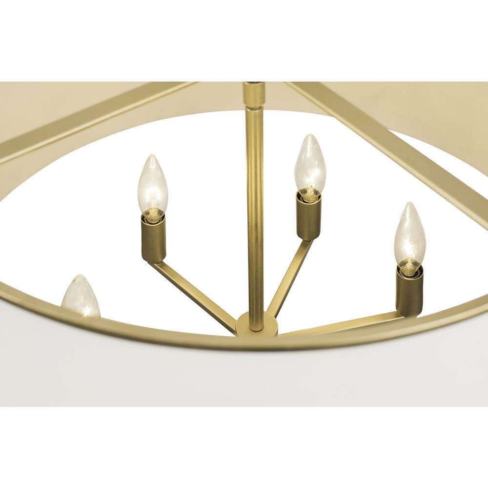 Varaluz 364P06MWFG Matte White,French Gold Coco 6-lt Pendant - Matte White/french Gold Image 2