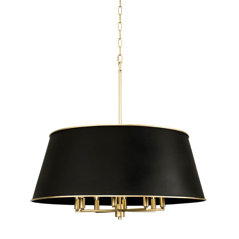 Varaluz 364P08MBFG Matte Black,French Gold Coco 8-lt Pendant - Matte Black/french Gold Image 1