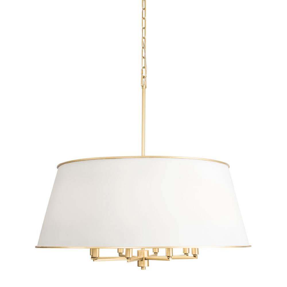 Varaluz 364P08MWFG Matte White,French Gold Coco 8-lt Pendant - Matte White/french Gold Image 1