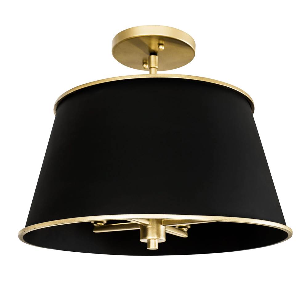Varaluz 364S04MBFG Matte Black,French Gold Coco 4-lt Semi-flush - Matte Black/french Gold Image 1