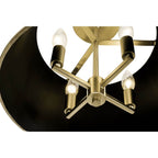Varaluz 364S04MBFG Matte Black,French Gold Coco 4-lt Semi-flush - Matte Black/french Gold Image 2
