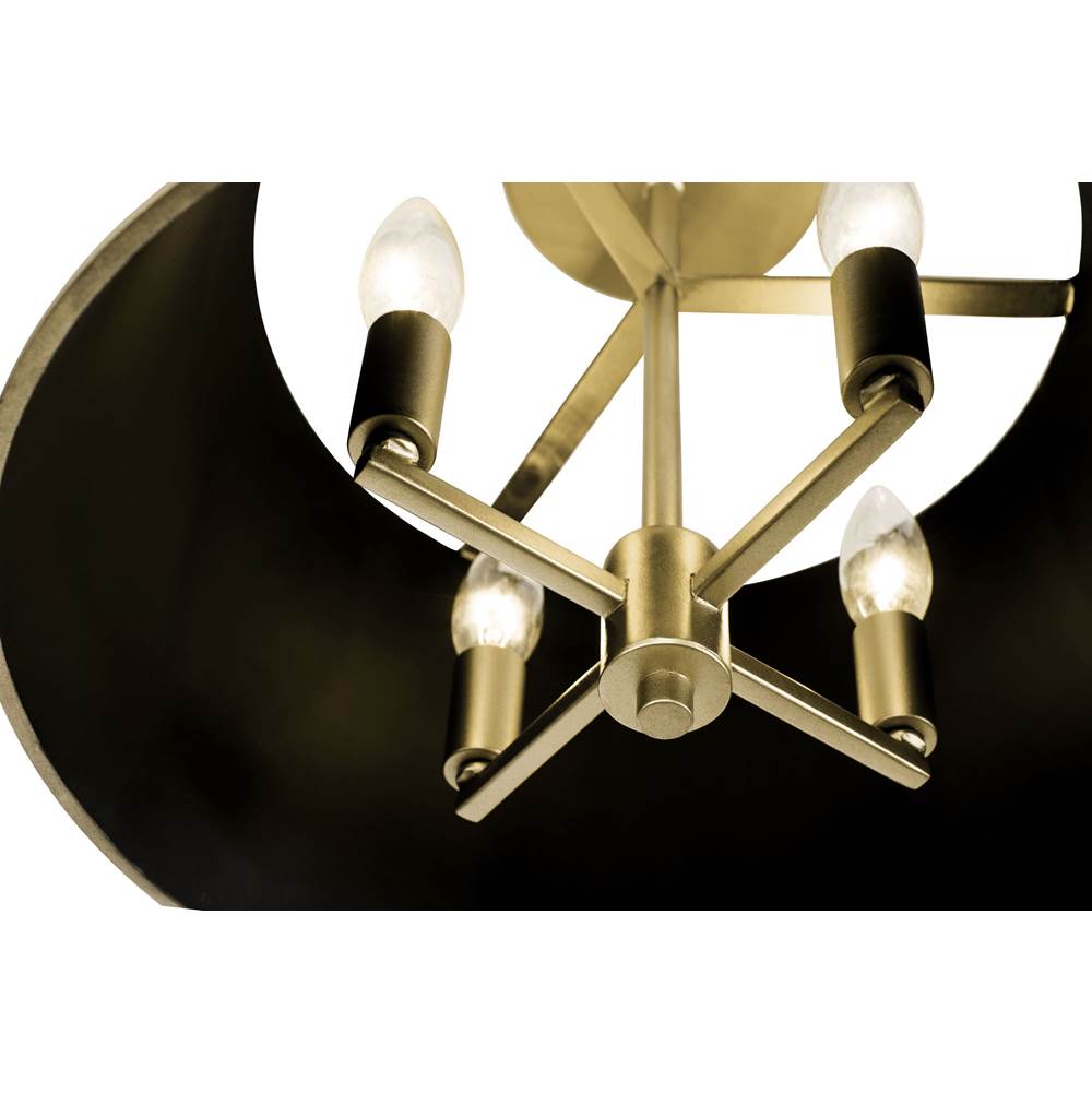 Varaluz 364S04MBFG Matte Black,French Gold Coco 4-lt Semi-flush - Matte Black/french Gold Image 2