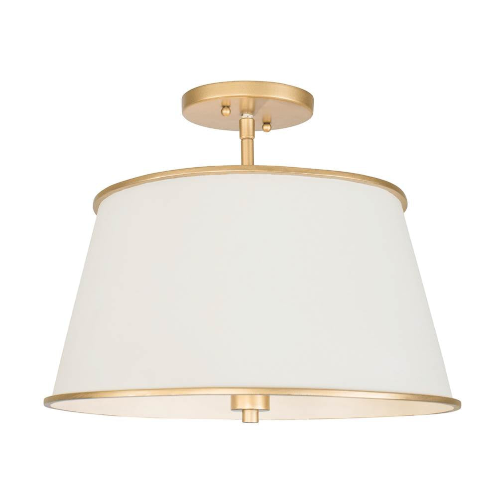 Varaluz 364S04MWFG Matte White,French Gold Coco 4-lt Semi-flush - Matte White/french Gold Image 1