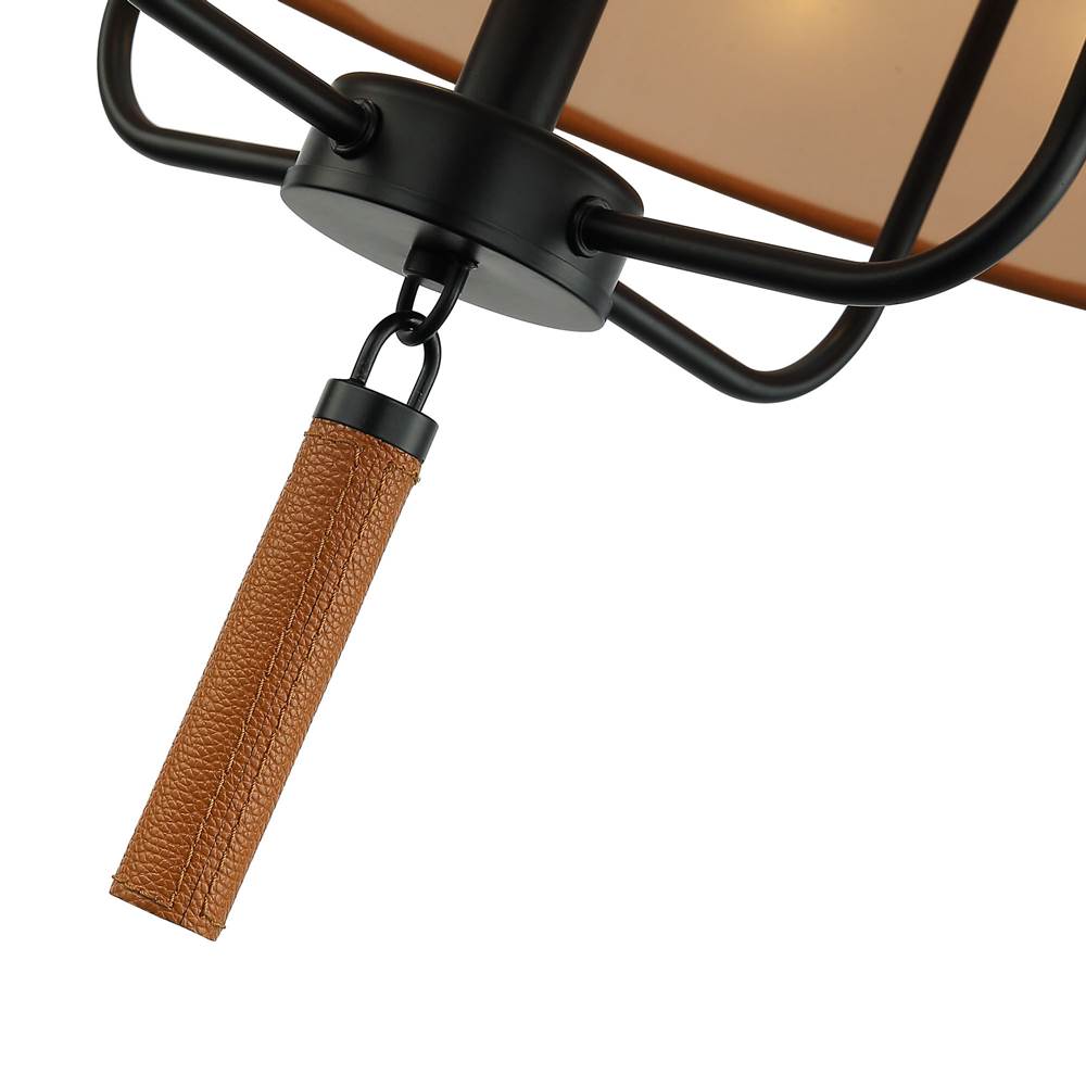Varaluz 368P04BLC Black,Camel Leather Secret Agent 4-lt Pendant - Black/camel Leather Image 2