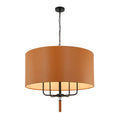 Varaluz 368P05BLC Black,Camel Leather Secret Agent 5-lt Pendant - Black/camel Leather Image 1
