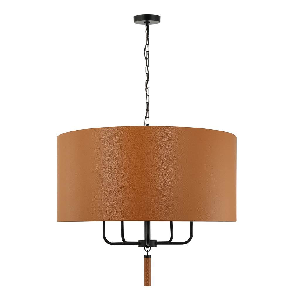 Varaluz Secret Agent Secret Agent 5-lt Pendant - Black/camel Leather