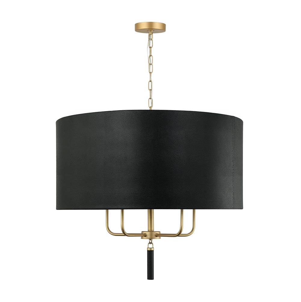 Varaluz Secret Agent Secret Agent 5-lt Pendant - Black/camel Leather