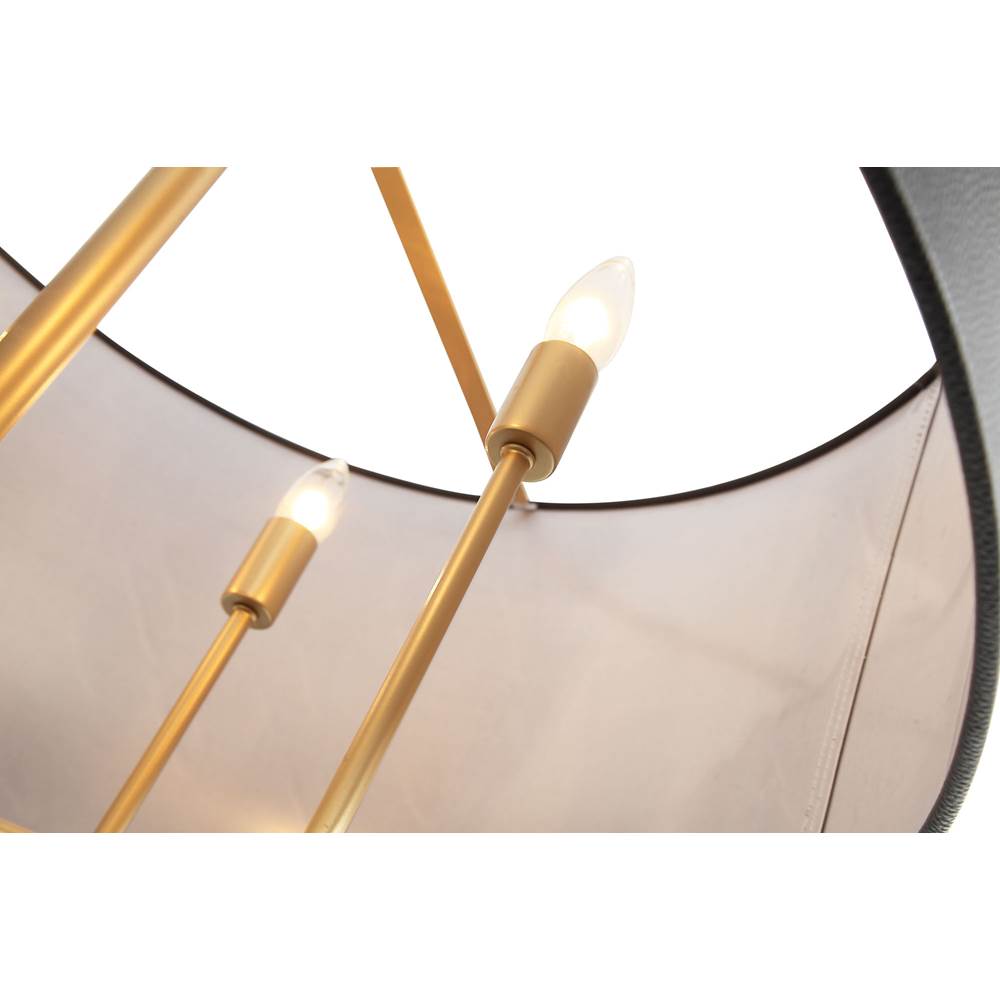 Varaluz 368P05GOB Painted Gold,Black Leather Secret Agent 5-lt Pendant - Painted Gold/black Leather Image 3