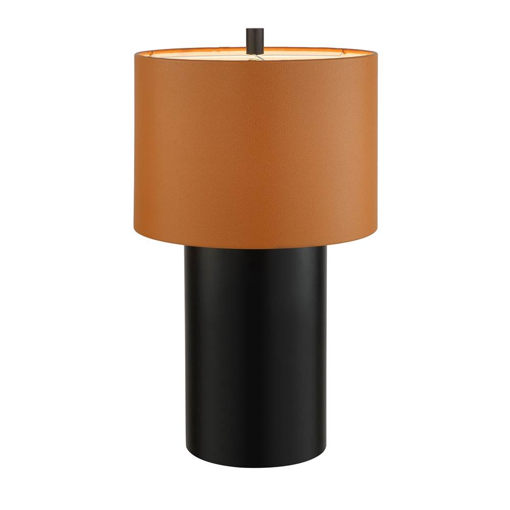 Varaluz Secret Agent Secret Agent 1-lt Table Lamp - Black/camel Leather