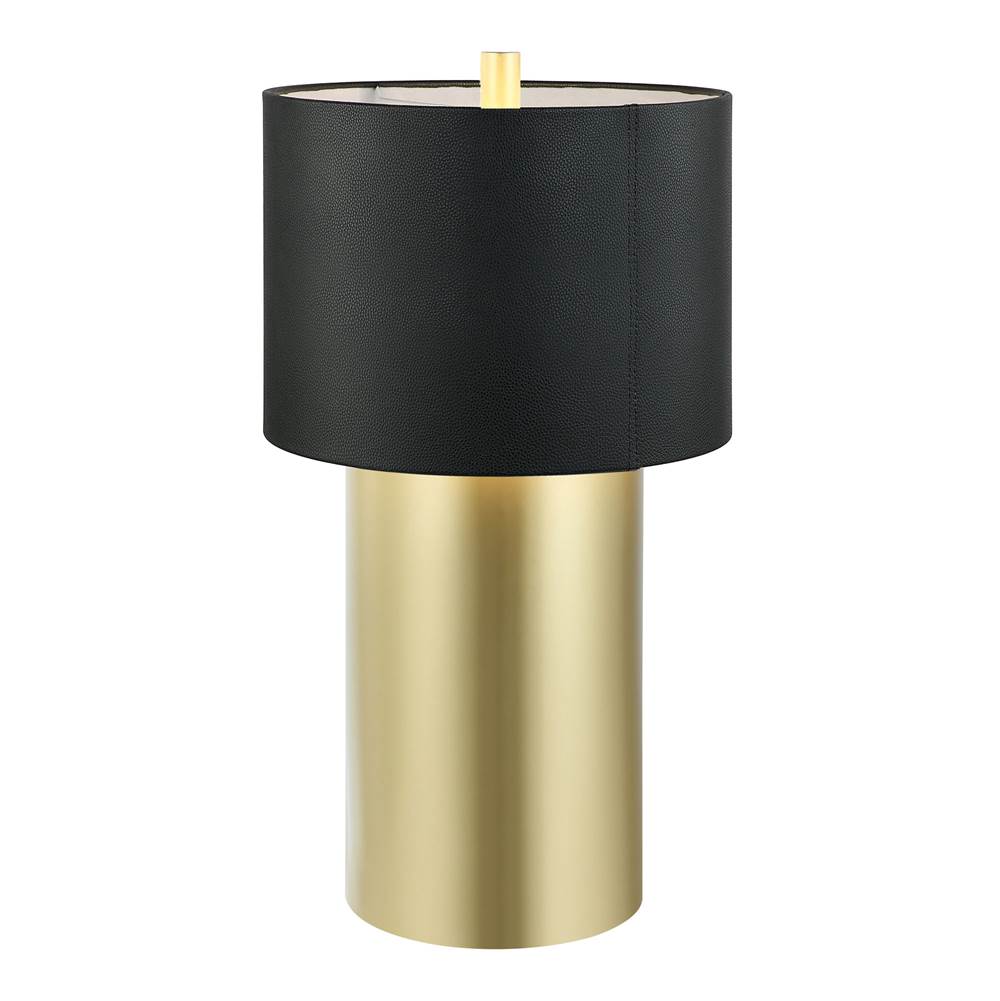 Varaluz Secret Agent Secret Agent 1-lt Table Lamp - Black/camel Leather