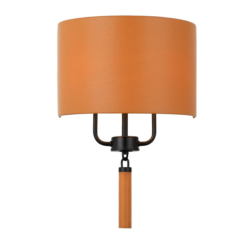 Varaluz Secret Agent Secret Agent 2-lt Sconce - Black/camel Leather