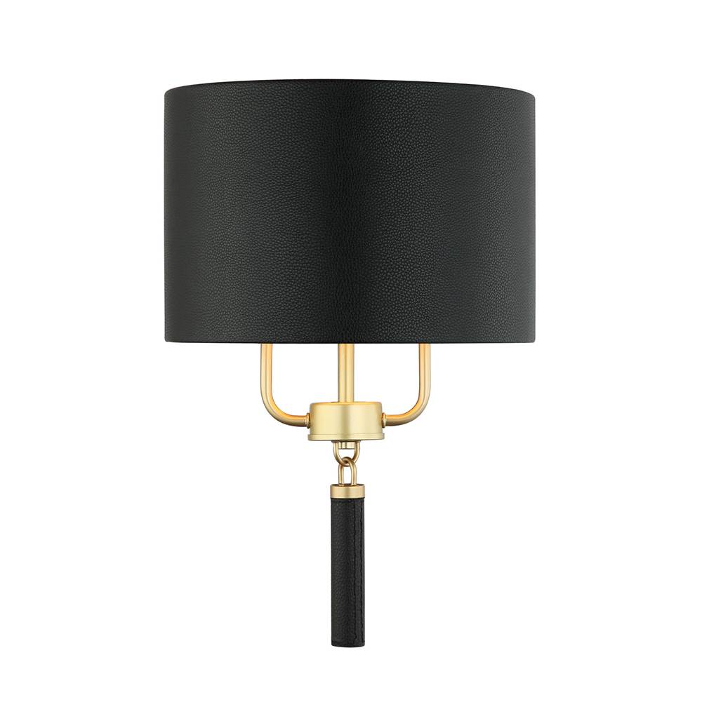 Varaluz Secret Agent Secret Agent 2-lt Sconce - Black/camel Leather