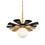 Varaluz 372P01LMBFG Matte Black,French Gold Daphne 1-lt Large Pendant - Matte Black/french Gold Image 1