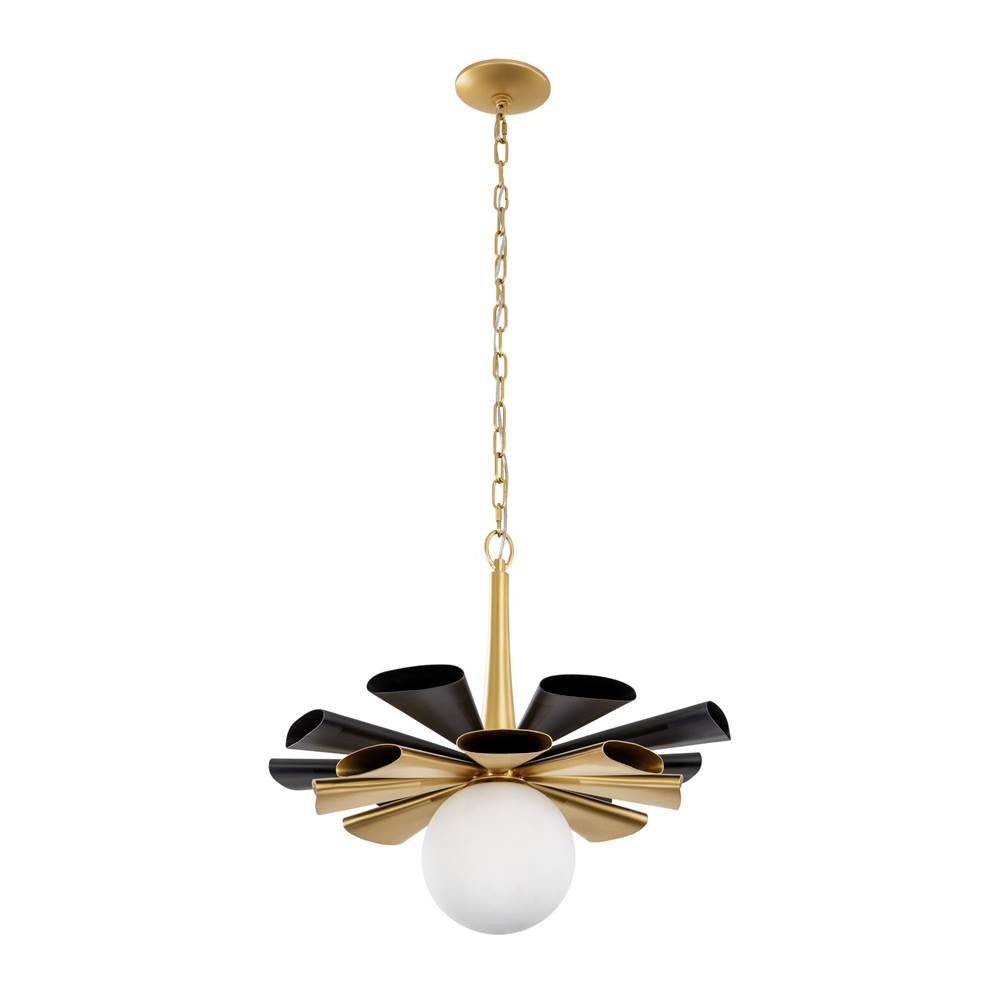 Varaluz 372P01LMBFG Matte Black,French Gold Daphne 1-lt Large Pendant - Matte Black/french Gold Image 5