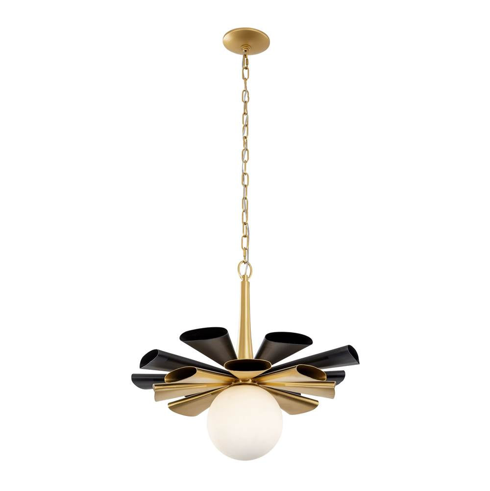 Varaluz 372P01LMBFG Matte Black,French Gold Daphne 1-lt Large Pendant - Matte Black/french Gold Image 4