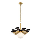 Varaluz 372P01LMBFG Matte Black,French Gold Daphne 1-lt Large Pendant - Matte Black/french Gold Image 4