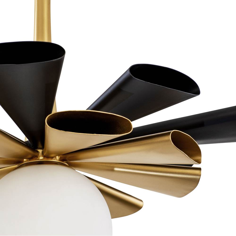 Varaluz 372P01LMBFG Matte Black,French Gold Daphne 1-lt Large Pendant - Matte Black/french Gold Image 3