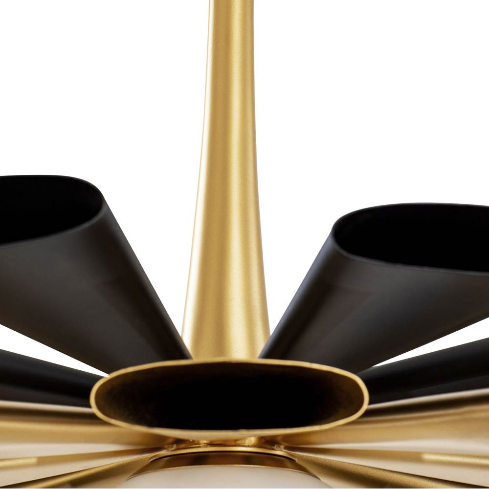 Varaluz 372P01LMBFG Matte Black,French Gold Daphne 1-lt Large Pendant - Matte Black/french Gold Image 2