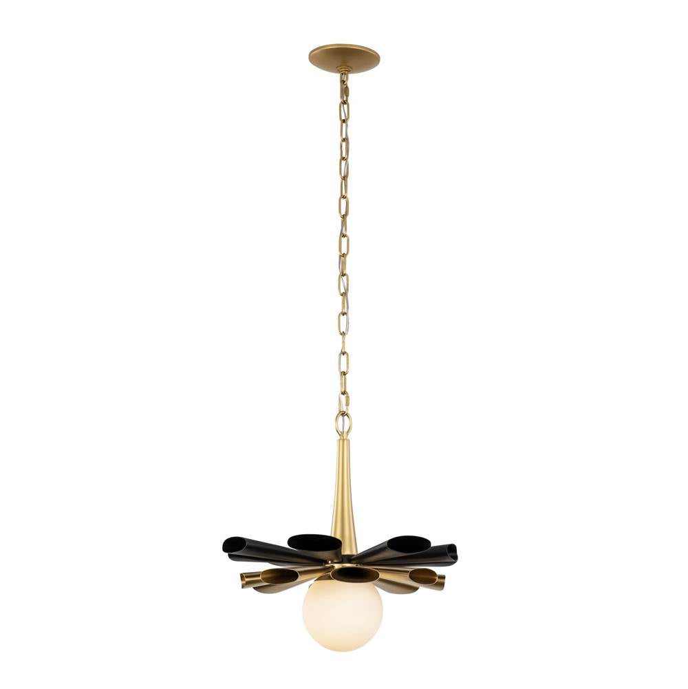 Varaluz Daphne 1-lt Medium Pendant - Matte Black/french Gold